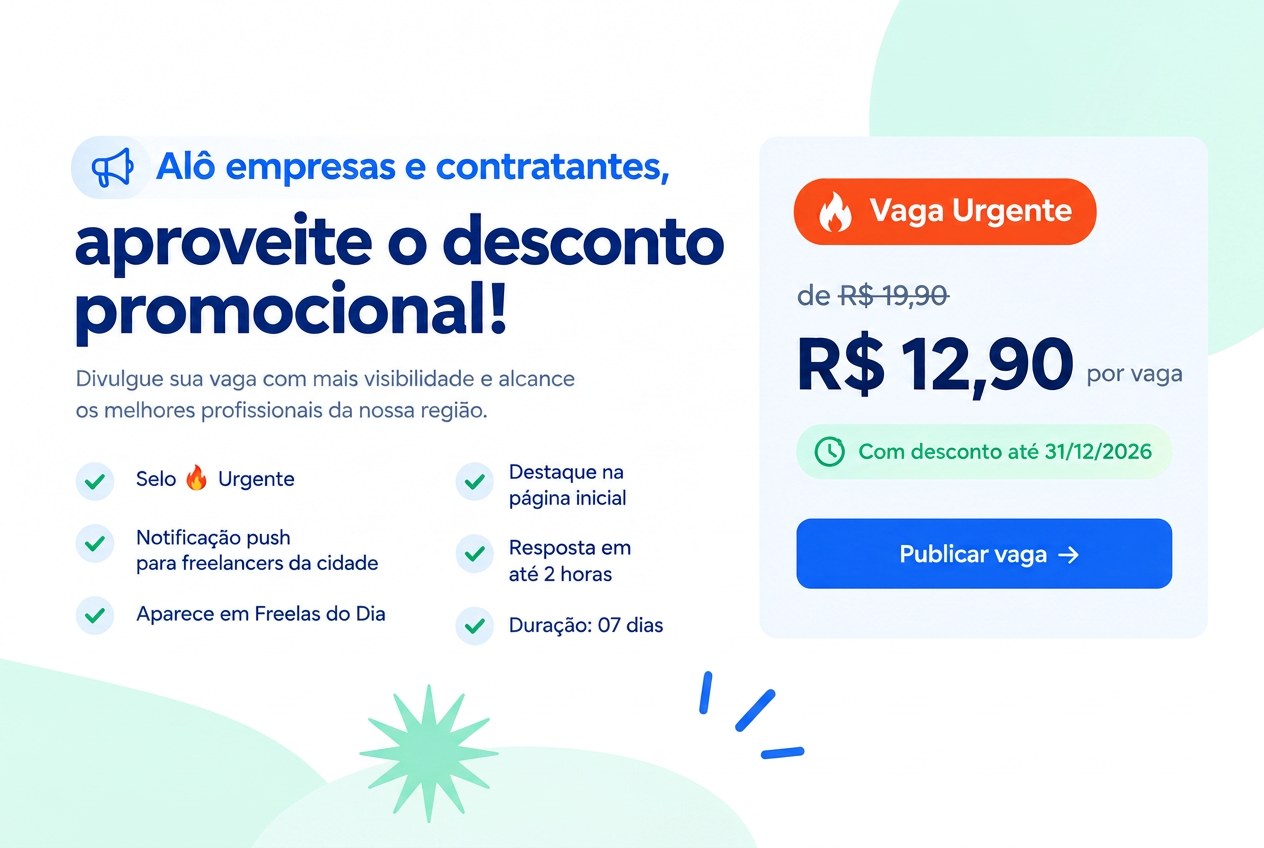 Vaga Urgente de R$ 19,90 por R$ 12,90 com desconto até 31/12/2026